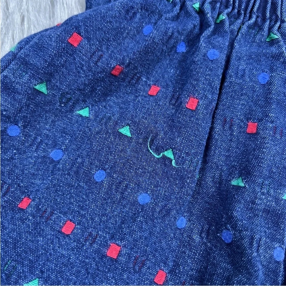 Vintage Baby Boys Oshkosh Bgosh Denim Blue Red Green Jumpsuit